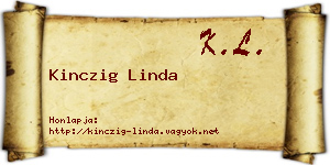 Kinczig Linda névjegykártya